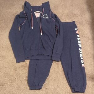 PINK Victoria's Secret Dark Blue And Pink Penn State  Jogger Set